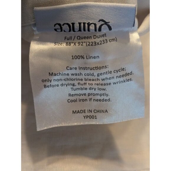 Quince European 100% Linen Duvet Cover 1PC SAND Full/Queen -NEW- - Picture 5 of 7